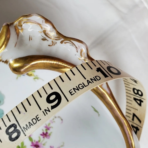 DRESDEN SCALLOP SERVING Dish BOWL Floral RICHARD KLEMM HP  Clam Oyster SHELL - Picture 14 of 16